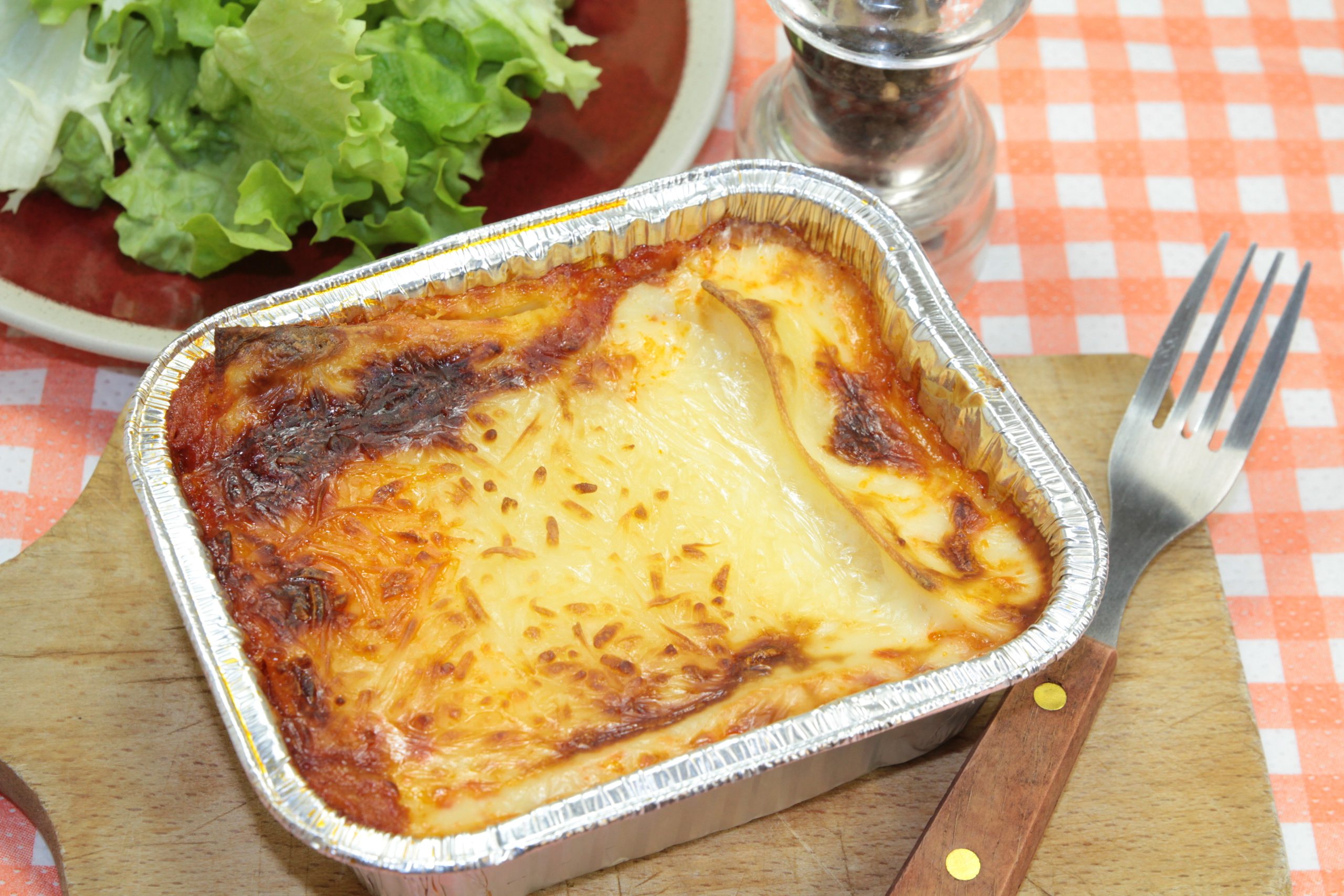 Exemple de menus à emporter : Lasagnes.